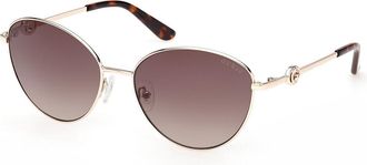 Guess GU00284 32F Womens Sunglasses Gold Size 58