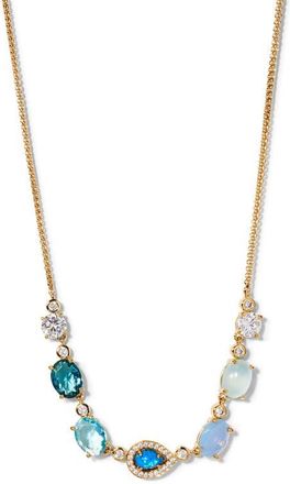 Nadri Blue Lagoon Frontal Necklace in Gold at Nordstrom