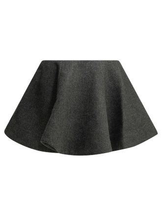 Ganni uitlopende wollen minirok