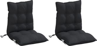 vidaXL Vidaxl - Cojines para silla con respaldo bajo 2 uds tela Oxford negro