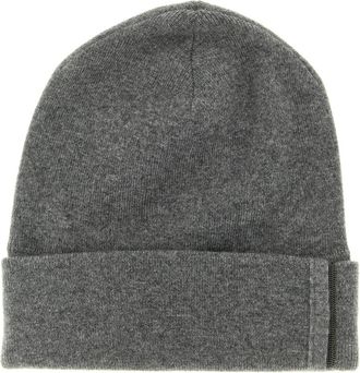 Brunello Cucinelli Monili Cashmere Muts - Dames - Hoeden - Grijs - M - Kasjmier - Accessoires