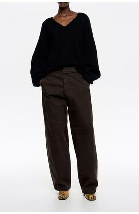 Bimba & Lola Barrel - Jeans in Dark Brown at Nordstrom, Size 42 Eu