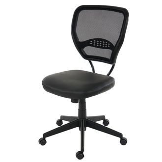 Hhg Hhg - Nunca Usado] Silla De Oficina Profesional Seattle, Silla Giratoria De Direcci&oacute;n, 150 Kg De Capacidad De Carga, Polipiel, Negra Sin Reposabrazos