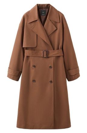 Mango Long Double Breasted Trench Coat in Brown at Nordstrom, Size X-Small