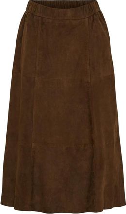 Notyz Gonna midi in camoscio 11395 - - Skirts - Donna - Marrone - L