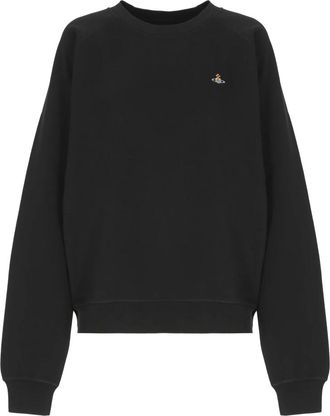 Vivienne Westwood Hoodies & sweatvesten, Dames, Zwart, S, Katoen, Orb Crew Neck Sweatshirt
