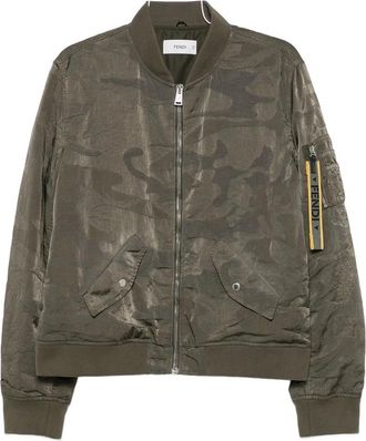 Fendi Camouflage-pattern Bomber Jacket