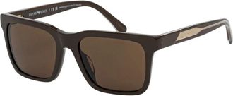 Emporio Armani Zonnebrillen - Heren - Zonnebrillen - Bruin - 57 MM - Accessoires