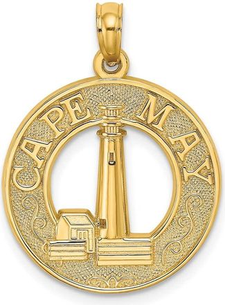 Diamond2Deal 14k Yellow Gold CAPE MAY with Lighthouse Charm Pendant