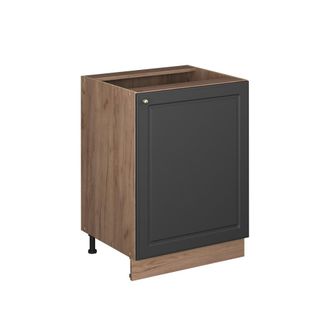 Vicco Mueble Bajo De Cocina Fame-line, Antracita-oro Landhaus/roble Dorado, 60 Cm 1 Puerta Sin Encimera, Vicco