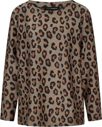 Doris Streich Sweatshirt Ottoman Leo Print - Dames - Tops - Bruin - Maat: 4XL