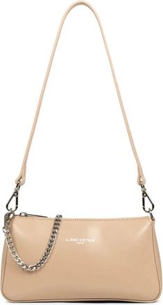 Lancaster Suave Even Rits Crossbody Tas - Dames - Schoudertassen - Beige - ONE Size - Leer - Tassen