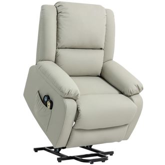 HOMCOM Sill&oacute;n levanta personas 89x93x105 cm gris claro