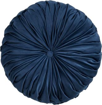 Saro Lifestyle Round Velvet Pintucked Pillow