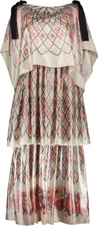 Fendi Zijden Jurk met Print en Strikdetail - Dames - Casual kleedjes - Veelkleurig - XS - Kleedjes