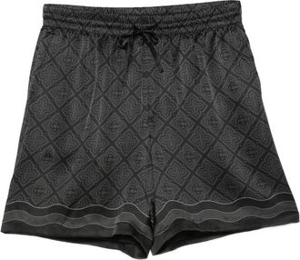 Casablanca Monogram-print Silk-twill Shorts
