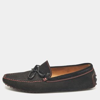 Tod's Tods Black Suede Driver Loafers