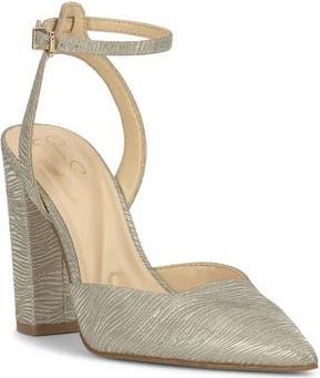 Jessica Simpson Nazela Pointed Toe Ankle Strap Pump in Gold 14 at Nordstrom Rack, Size 6.5
