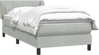 vidaXL Cama Box Spring Con Colch&oacute;n Terciopelo Gris Claro 90x210 Cm Vidaxl