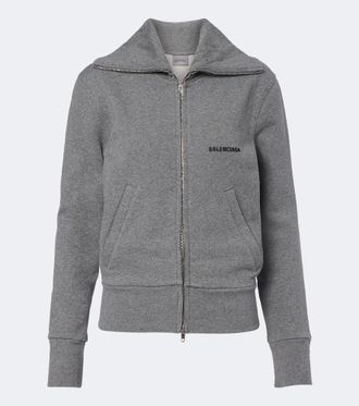 Balenciaga Sudadera de algod&oacute;n con logo y cremallera