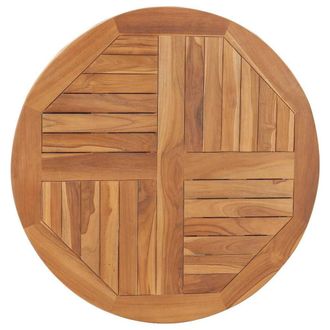 Berkfield Home Table Top Solid Teak Wood Round 2.5 cm 80 cm in Brown