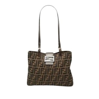 Fendi Pre-owned Canvas Shoulder Bag - Dames - Pre-owned - Bruin - Maat: ONE Size Leer