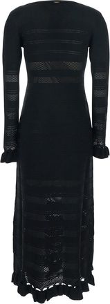 Twinset Womens Long Dress Black Viscose-Blend
