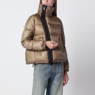 sacai Piumino con zip asimmetrica beige