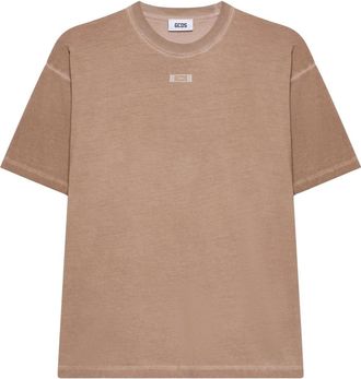 GCDS Solarized T-shirt - Heren - T-shirts - Bruin - S - Katoen - Tops