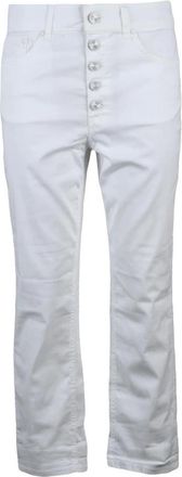 Dondup Koons Cropped Broeken - Dames - Cropped Jeans - Wit - W26 - Leer - Jeans
