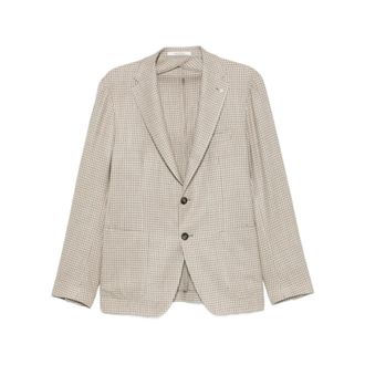 Tagliatore Houndstooth Blazer - male - Tagliatore - Blazers - Beige - L - Jackets