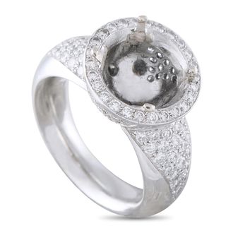 Luxury Bazaar Platinum 1.30ct Diamond Halo Mounting Ring MF20-082026