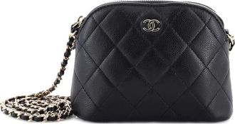 Chanel Borsa a tracolla CC Dome mini con zip - Nero