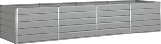 vidaXL Jardinera Gris Claro 385 X 100 X 75 Cm Acero Galvanizado Vidaxl