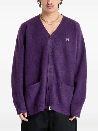 A Bathing Ape Cardigan One Point Hairly Yarn - Viola