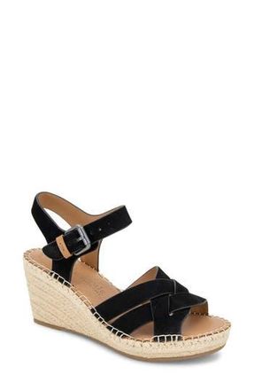 Gentle Souls Caspian Wedge Sandal in Black Nubuck at Nordstrom Rack, Size 8.5
