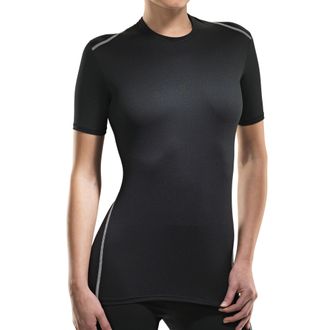Isa Rundhalsshirt ISA BODYWEAR Shirt 710103 Clima Control Faktor 2, Damen, Gr. XL, schwarz (0013), Single Jersey, Obermaterial: 94% Polyester, 6% Elasthan