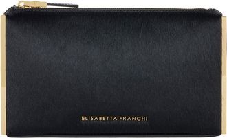 Elisabetta Franchi Pony Hair Gold-Accented Clutch