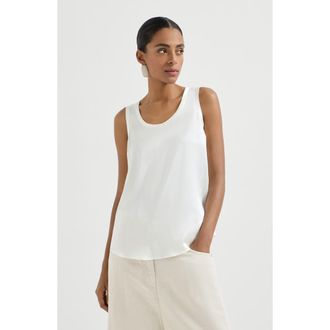 Brunello Cucinelli Satin top in White at Nordstrom, Size 3X-Large Eu