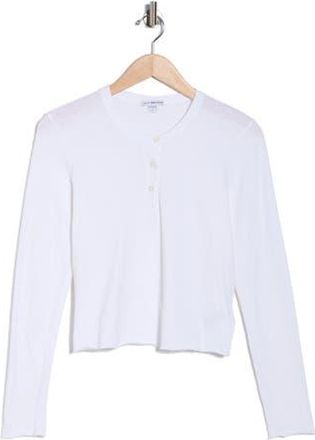 James Perse Shrunken Cotton Henley Top in White at Nordstrom Rack, Size 3 (Fits Like 8-10 Us)