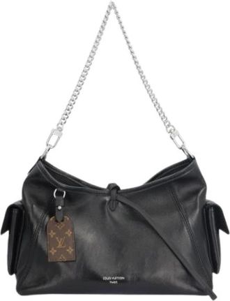 Louis Vuitton Pre-owned Carry All Cargo Vibe PM - Dames - Vintage Schoudertas - Zwart - ONE Size - Leer - Vintage