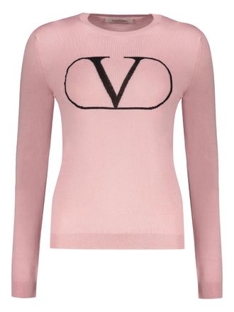 Valentino Garavani Trui met ronde hals en logodetail - Roze