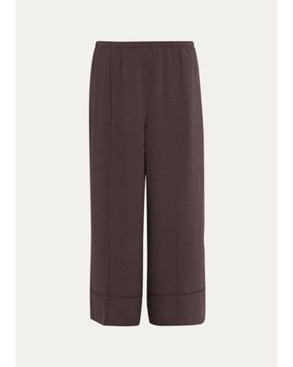 Theory Crop Pintuck Wide-Leg Pants