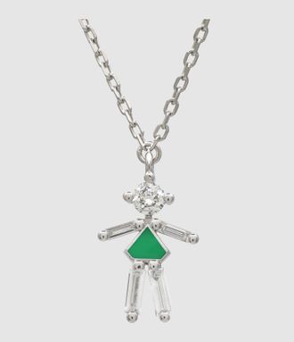 Little Ones Paris Collier Pendentif Fille Argent Go Green 45cm