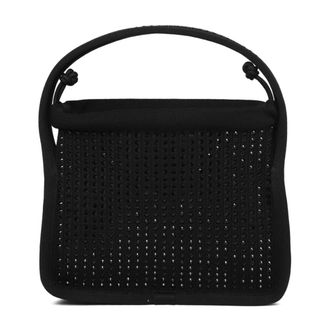Alexander Wang Zwarte Strass Ribgebreide Trekkoordtas - Dames - Handtassen - Zwart - ONE Size - Tassen