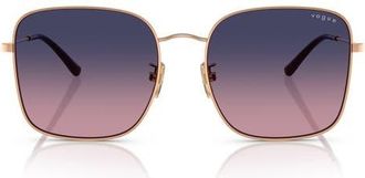 Vogue Eyewear 57mm Gradient Square Sunglasses in Rose Gold at Nordstrom