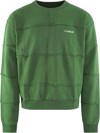 Flaneur Cut Sew Sweater - Heren - Sweatshirts - Groen - S - Hoodies & sweatvesten