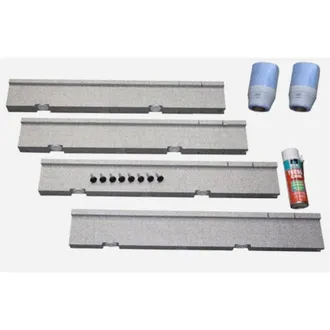 Villeroy & Boch Futurion Flat installatieset v grote maten douchebakken hoogte verstelbaar van 135 155mm v douchebakken van 120x80cm - to 180x100cm