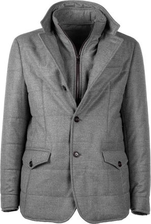 Made in Italy Wool and Cashmere Jacket with Removable Vest