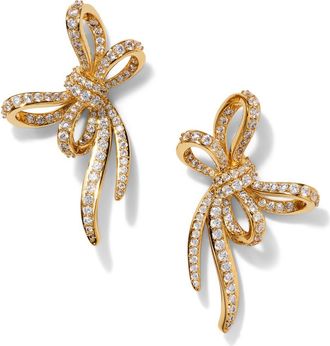Nadri Le Bisou Pavé Bow Earrings in Gold at Nordstrom